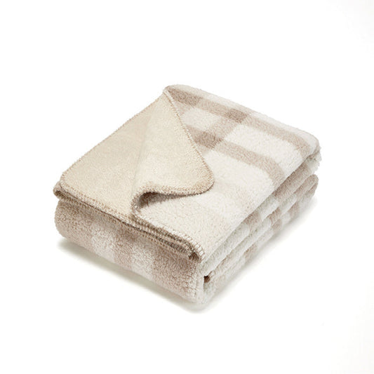 Fleece plaid - Beige/ Taupe