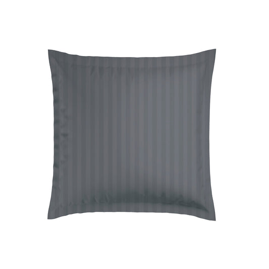 Pillowcase(s) cotton satin dobby stripe woven - Dark grey