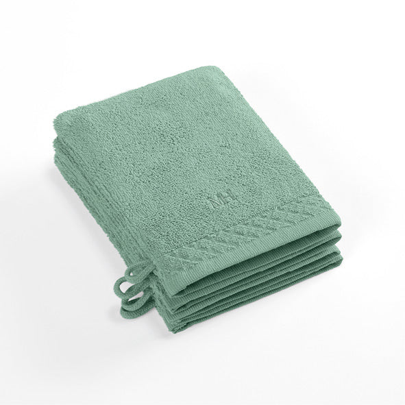 Set of 4 washcloths - 4 x (15 x 21 cm) Bottle green