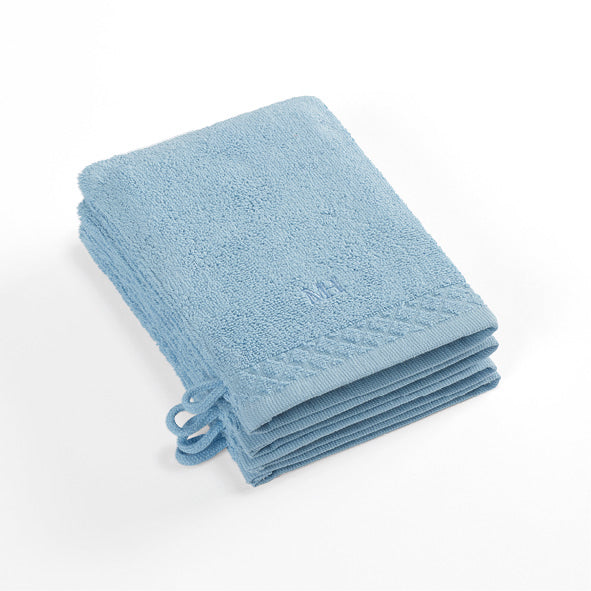 Set of 4 washcloths - 4 x (15 x 21 cm) Sky blue