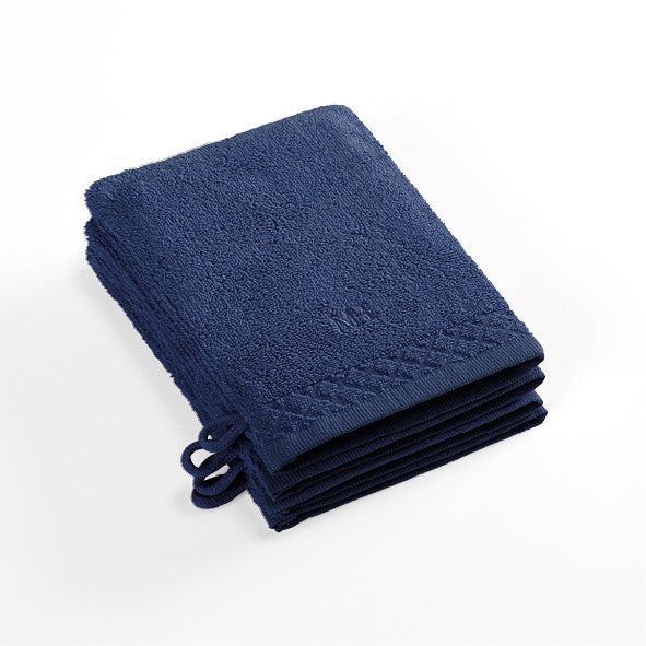 Set of 4 washcloths - 4 x (15 x 21 cm) Navy blue