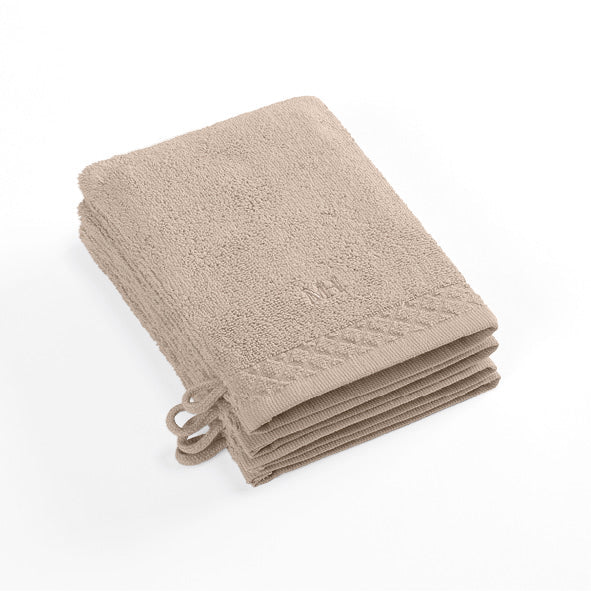 Set of 4 washcloths - 4 x (15 x 21 cm) Taupe