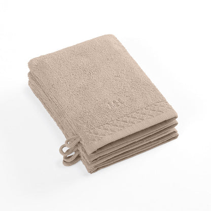 Set of 4 washcloths - 4 x (15 x 21 cm) Taupe