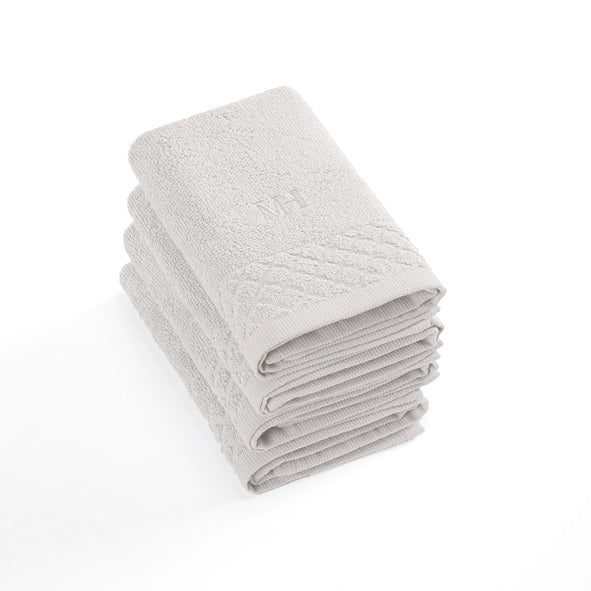 Set of 4 guest towels - 4 x (30 x 30 cm) White