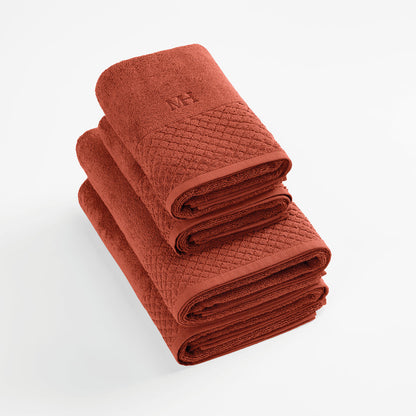 Set of 2 handtowels and 2 bathtowels - 2x (50 x 100 cm- 70 x 140 cm Terracotta