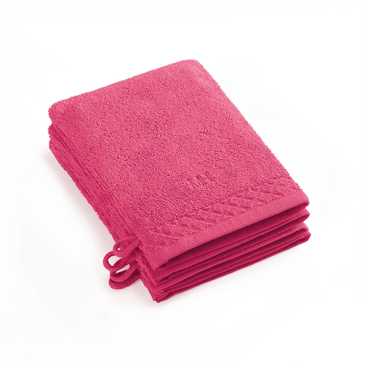 Set of 4 washcloths - 4 x (15 x 21 cm) Fuchsia