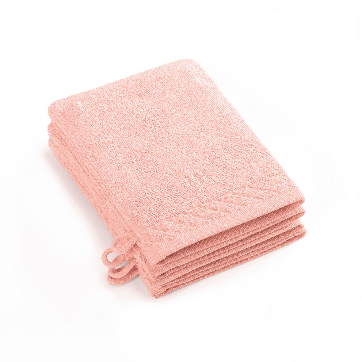 Set of 4 washcloths - 4 x (15 x 21 cm) Salmon pink