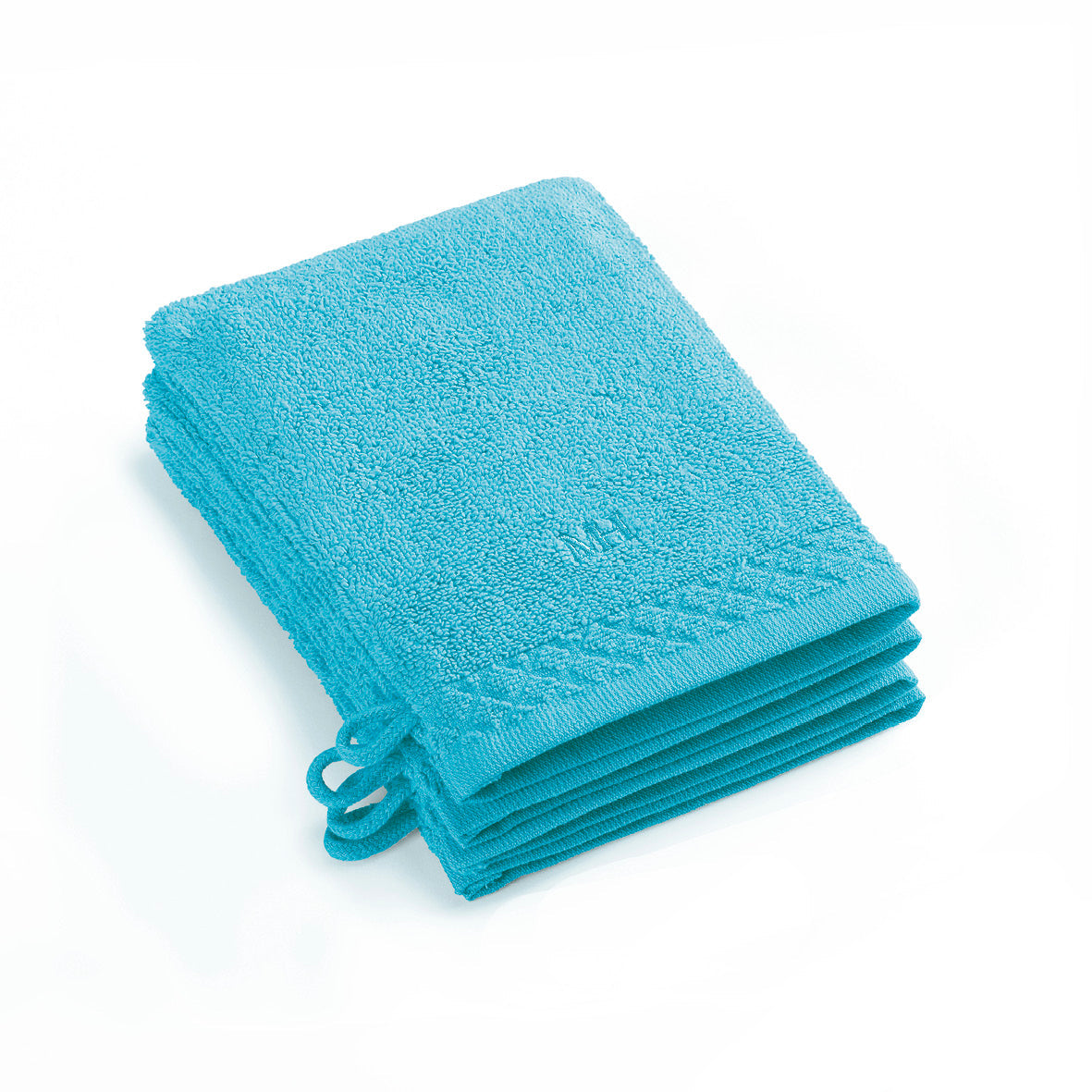 Set of 4 washcloths - 4 x (15 x 21 cm) Turquoise