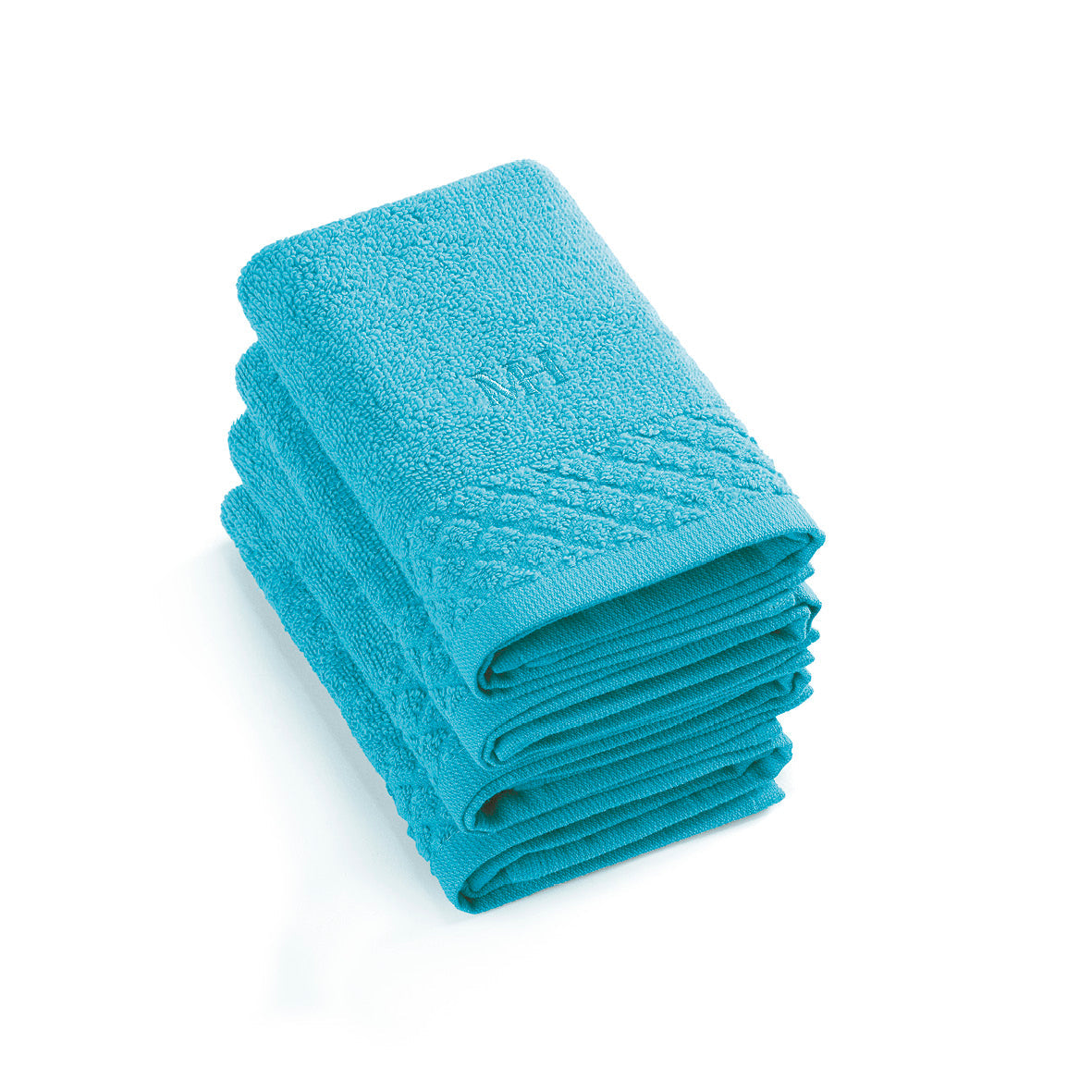 Set of 4 guest towels - 4 x (30 x 30 cm) Turquoise