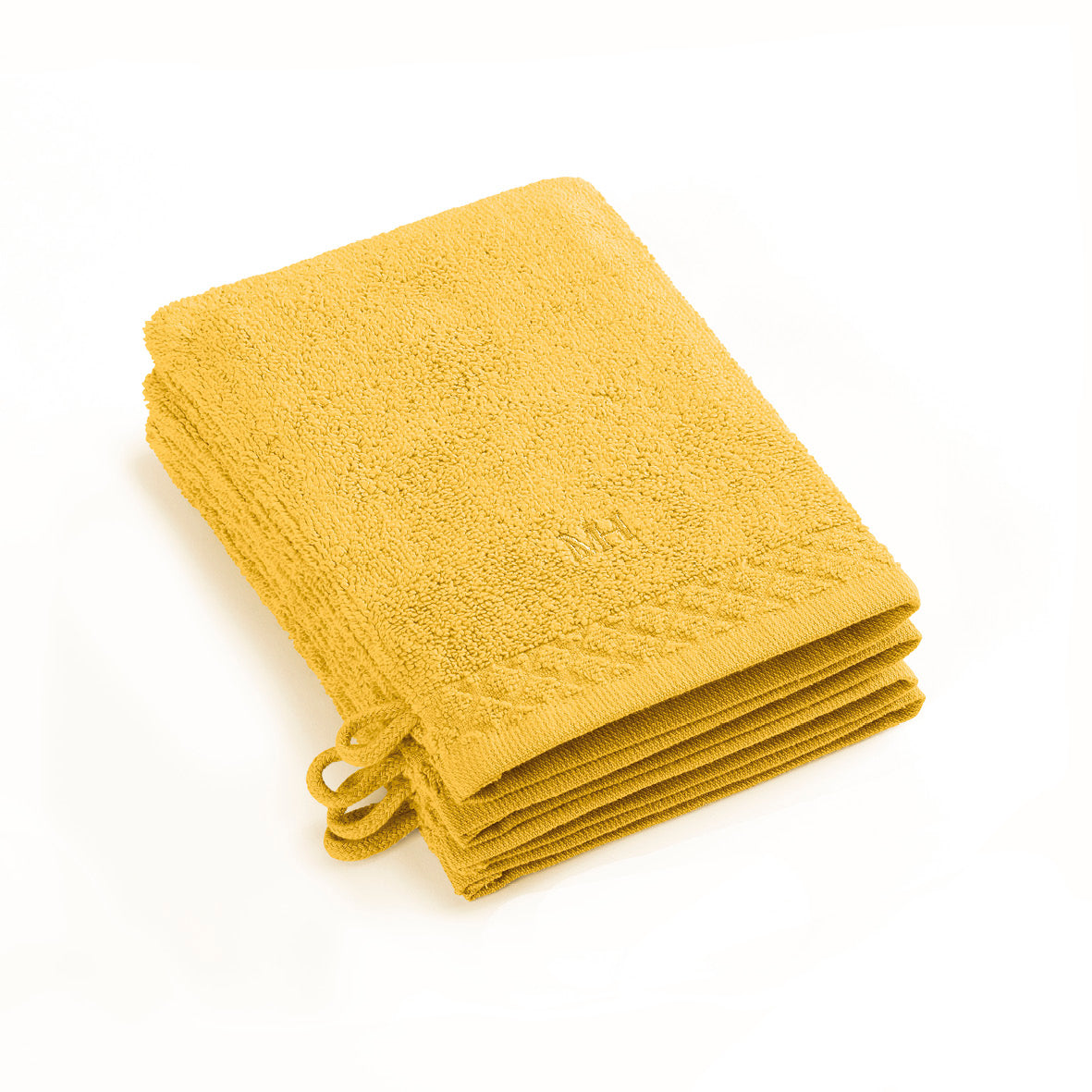 Set of 4 washcloths - 4 x (15 x 21 cm) Yellow