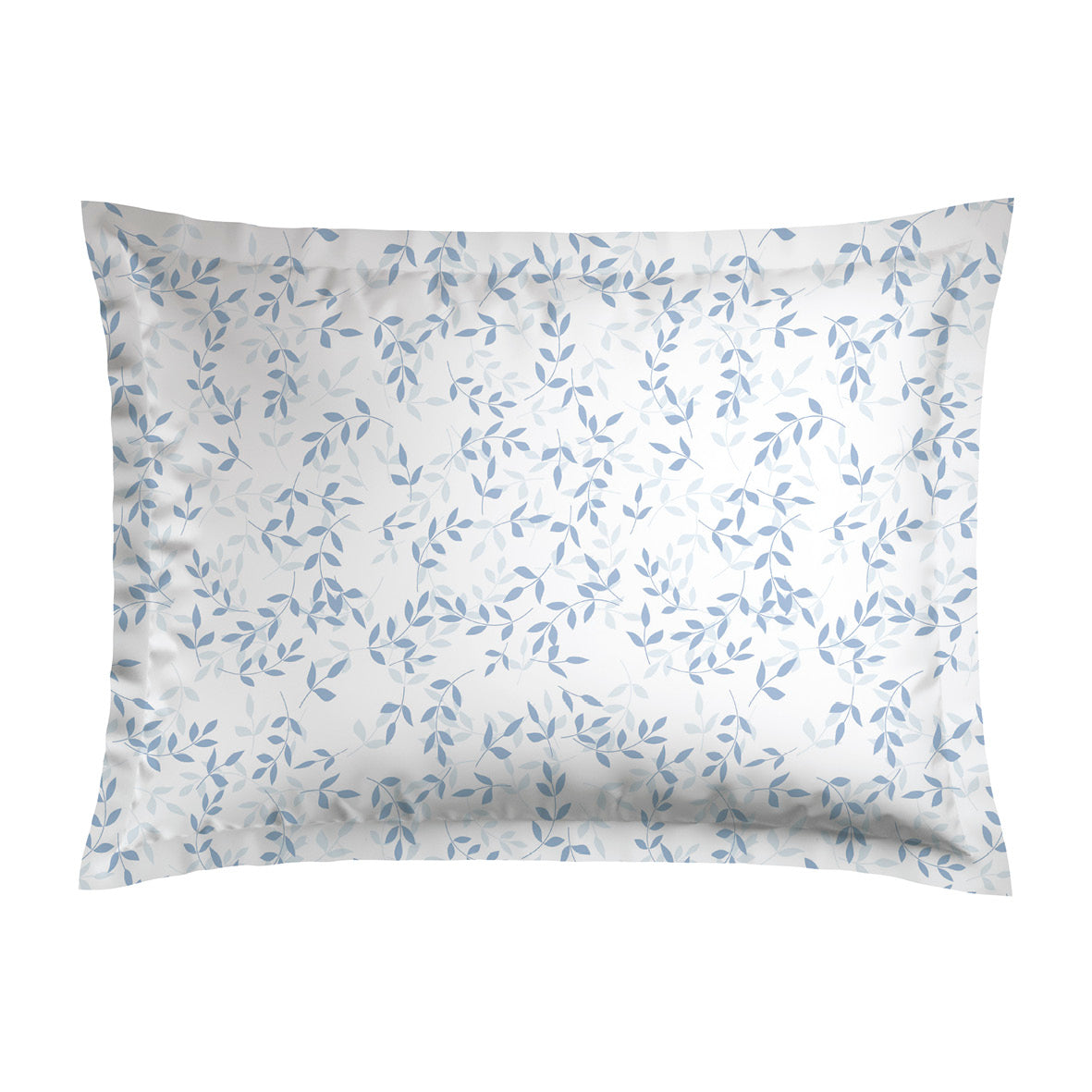 Pillowcases cotton satin - Bleu Floral white