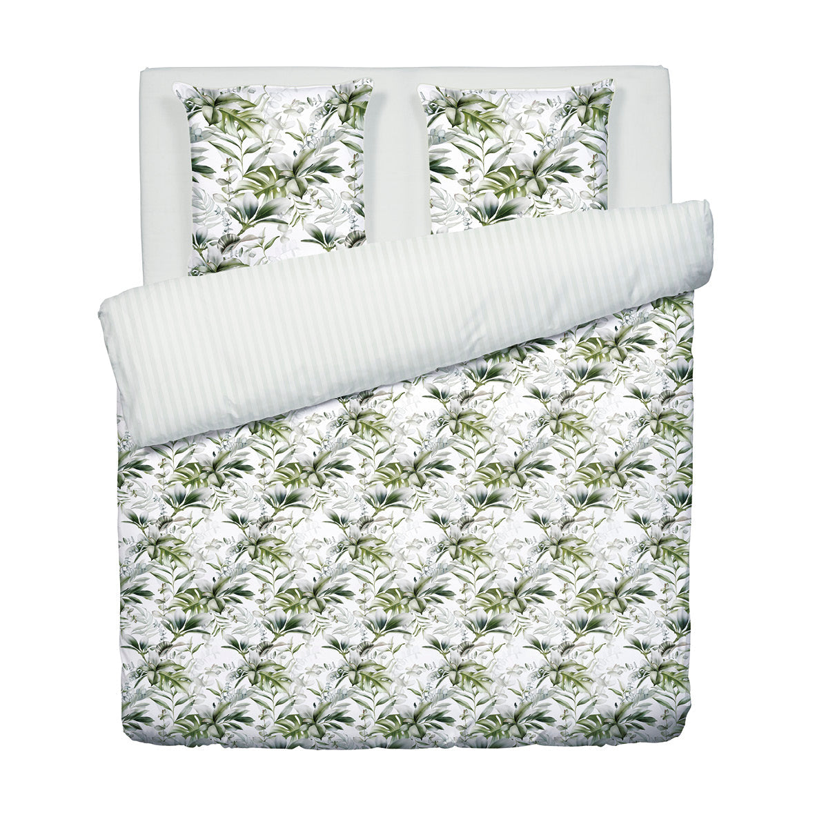 Duvet cover + pillowcase(s) cotton satin - Jardin Exotique white