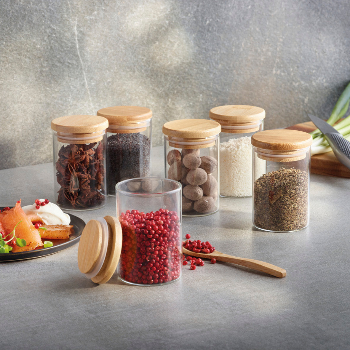 Bamboo deals lid jars