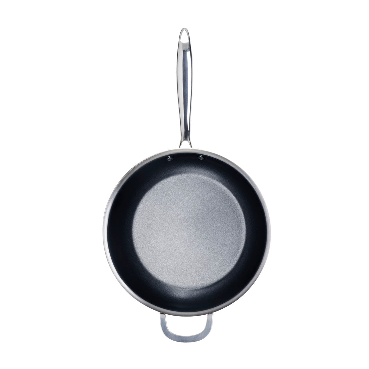 Stainless steel triply wok non-stick coating 30 cm - Silver