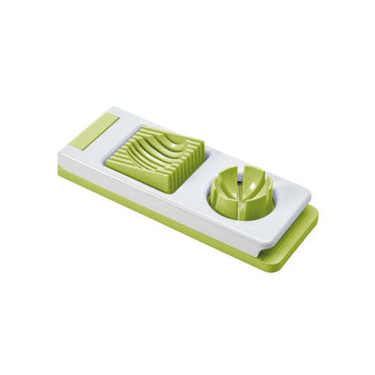 Manual egg slicer – green/grey – 21 cm