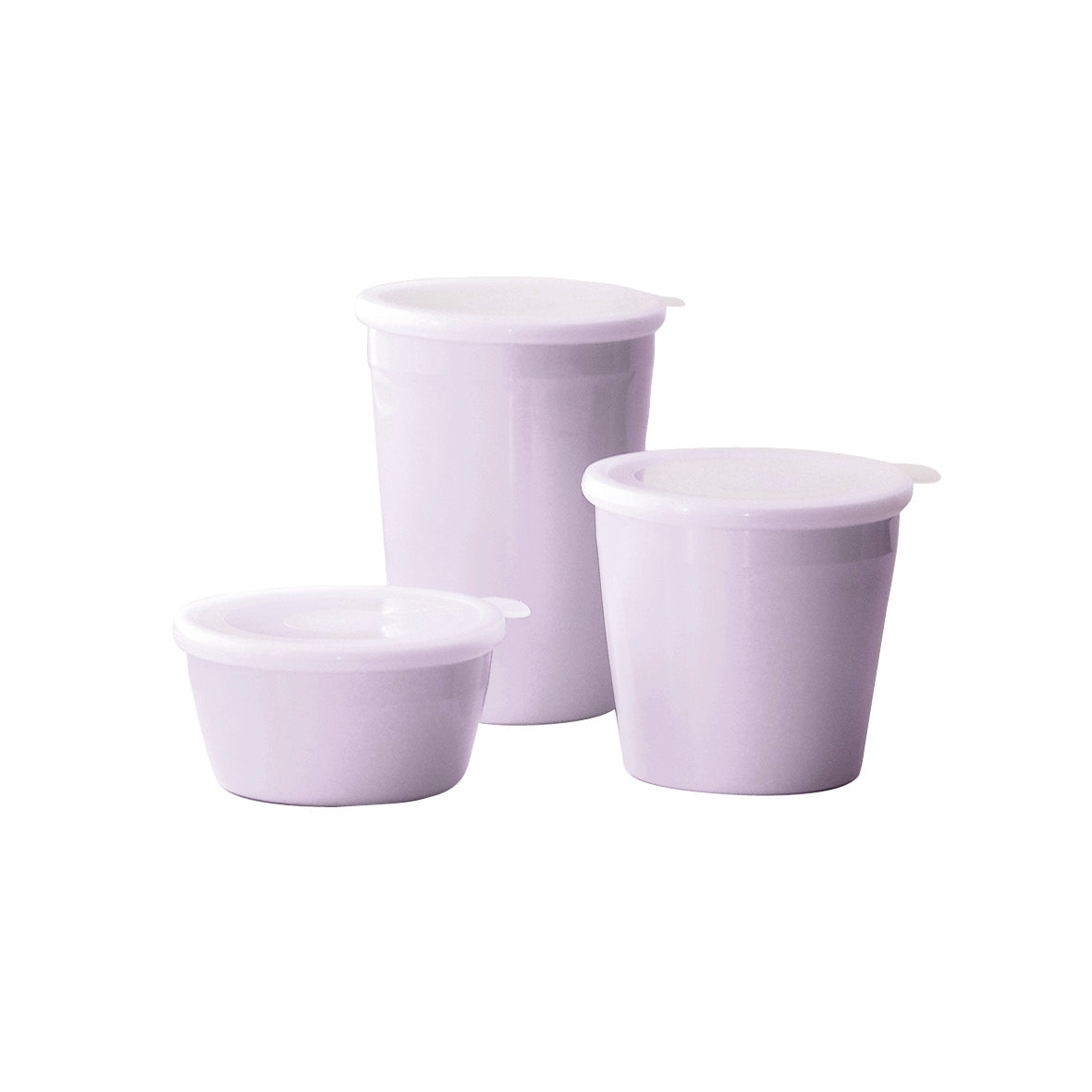 Set of 3 high food containers with lid - 350 ml + 700 ml + 1100 ml Lavender