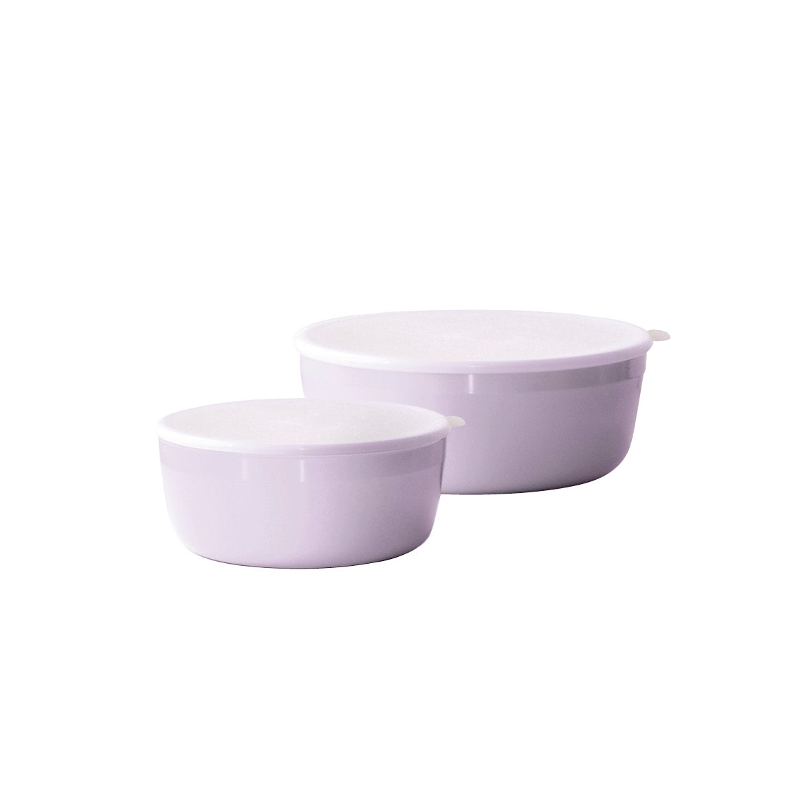 Set of 2 round food containers with lid - 1300 ml + 2500 ml Lavender