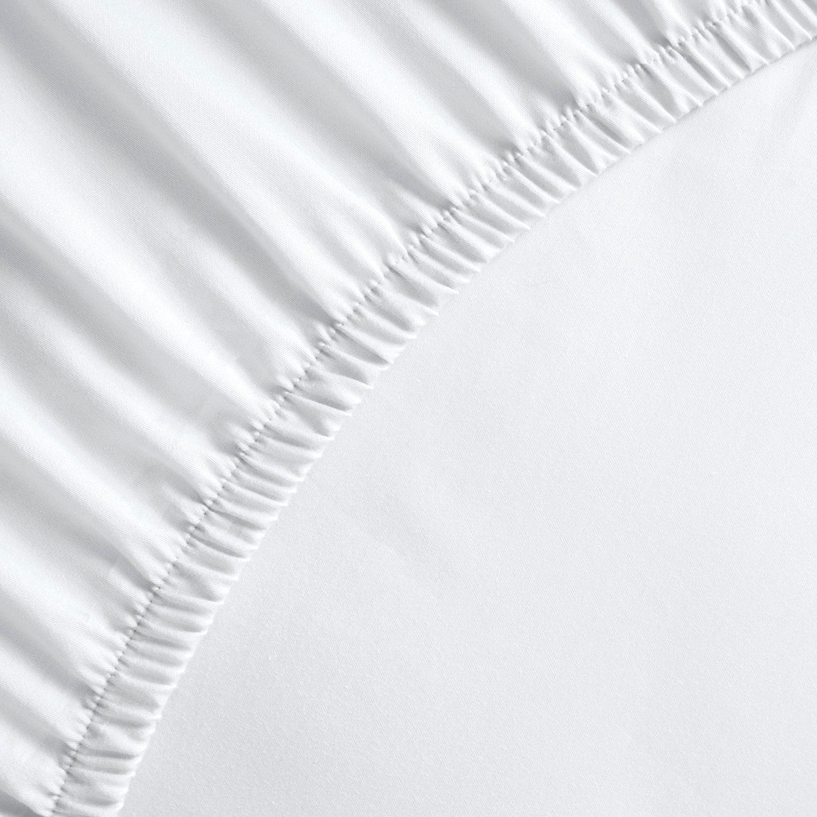 Fitted sheet cotton satin - White