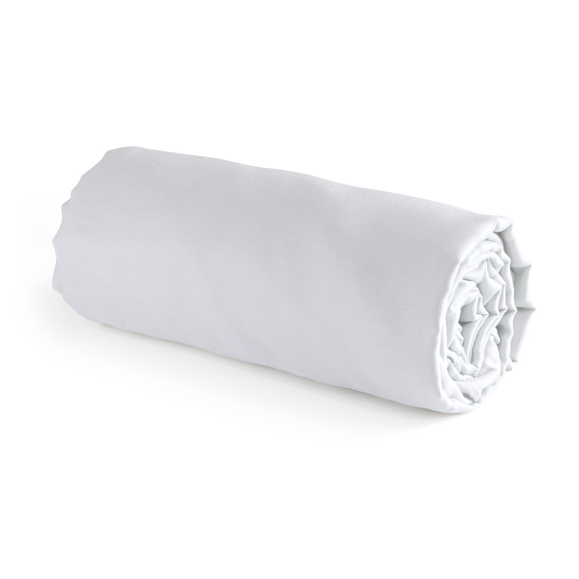 Fitted sheet cotton satin - White