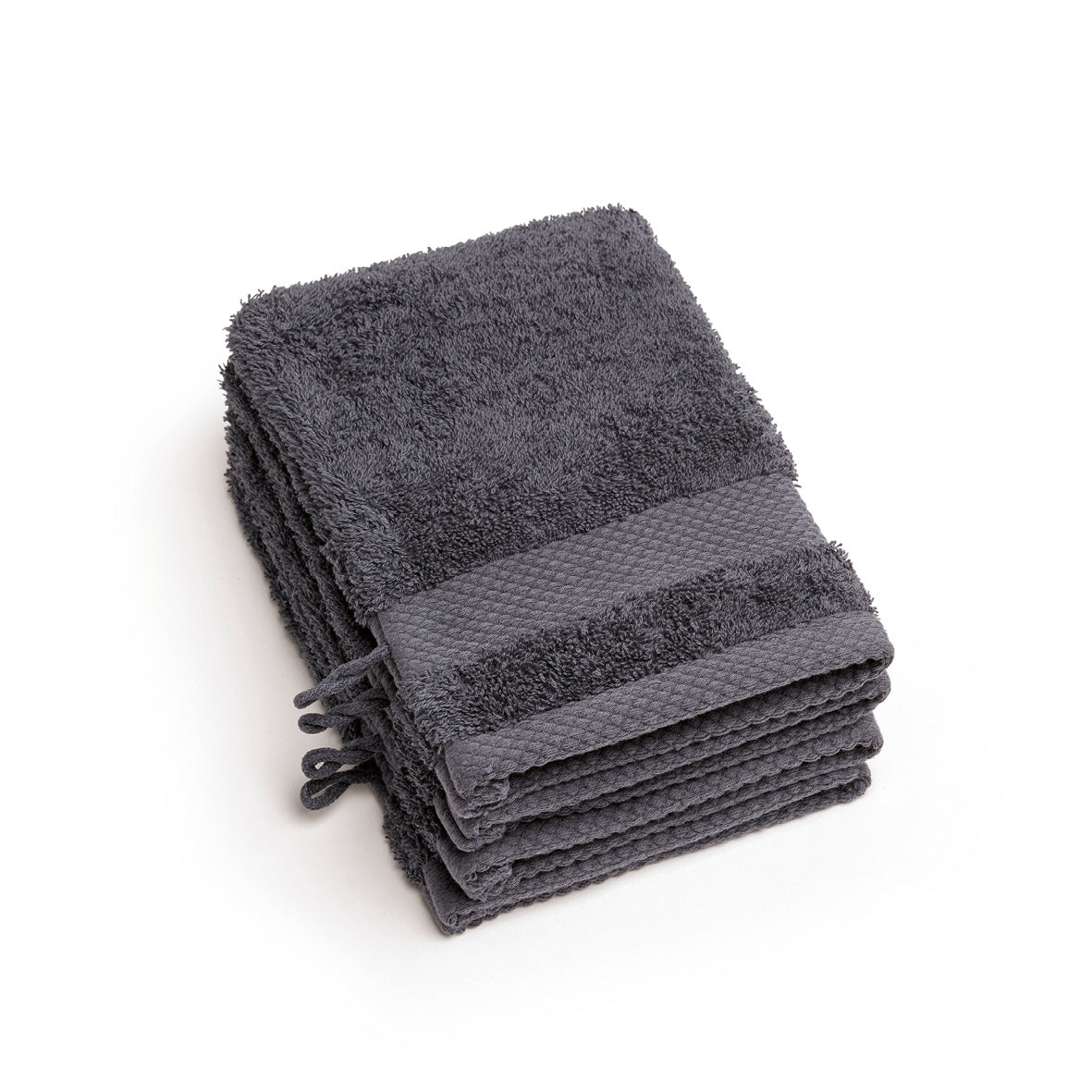 Set of 4 washcloths - 15 x 21 cm Dark grey