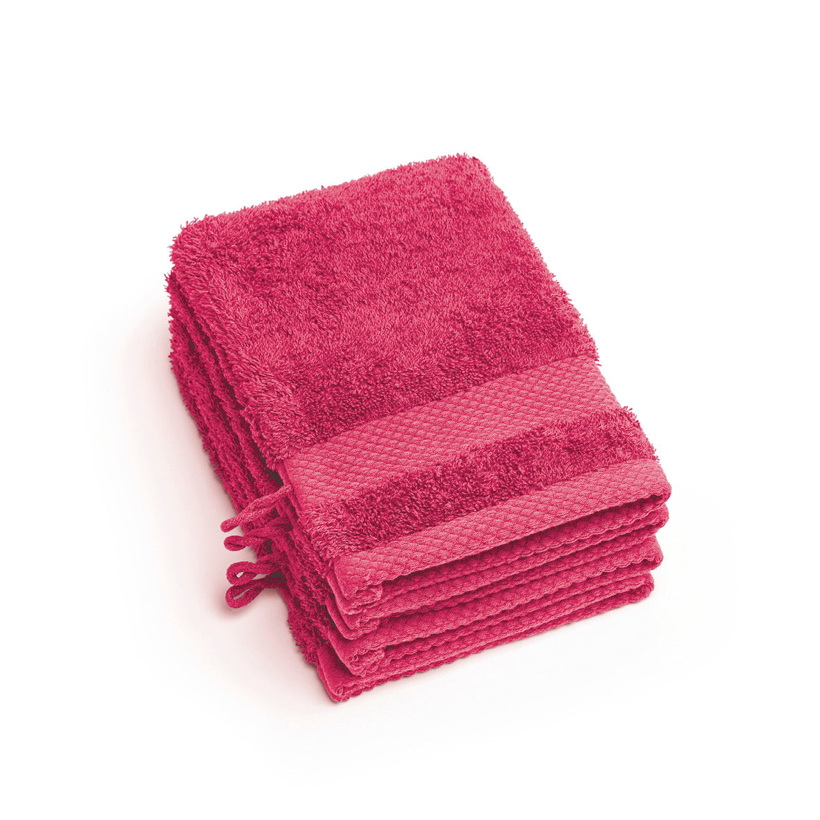 Set of 4 washcloths - 15 x 21 cm Fuchsia