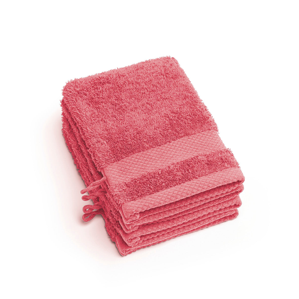 Set of 4 washcloths - 15 x 21 cm Hibiscus pink