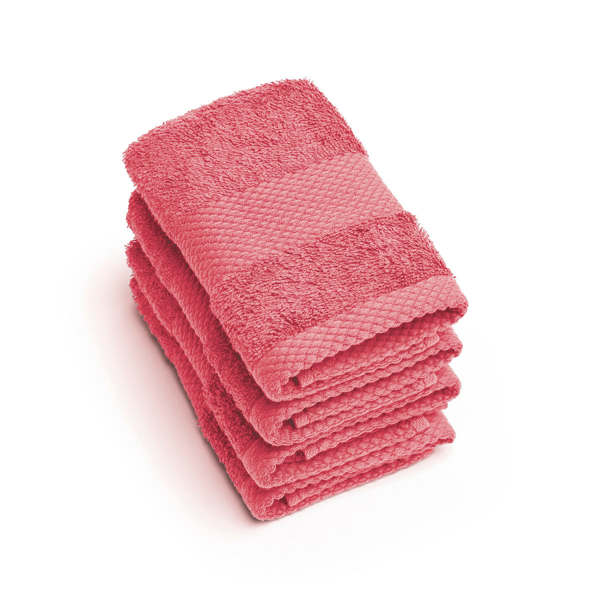 Set of 4 guest towels - 4 x (30 x 30 cm) Hibiscus pink