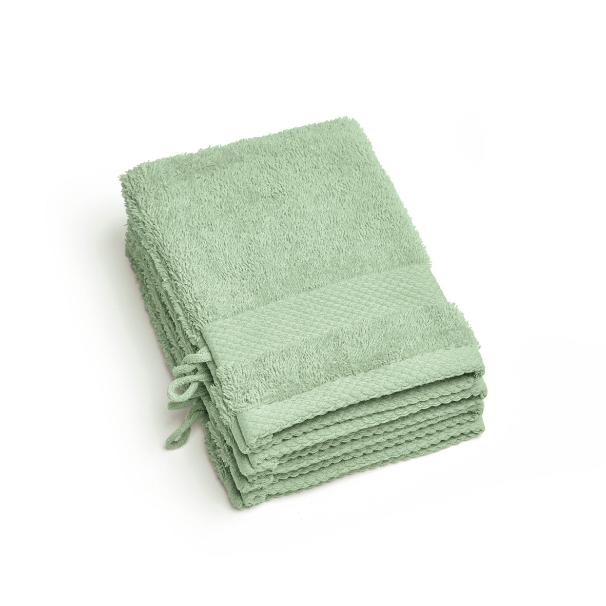 Set of 4 washcloths - 15 x 21 cm Meadow green