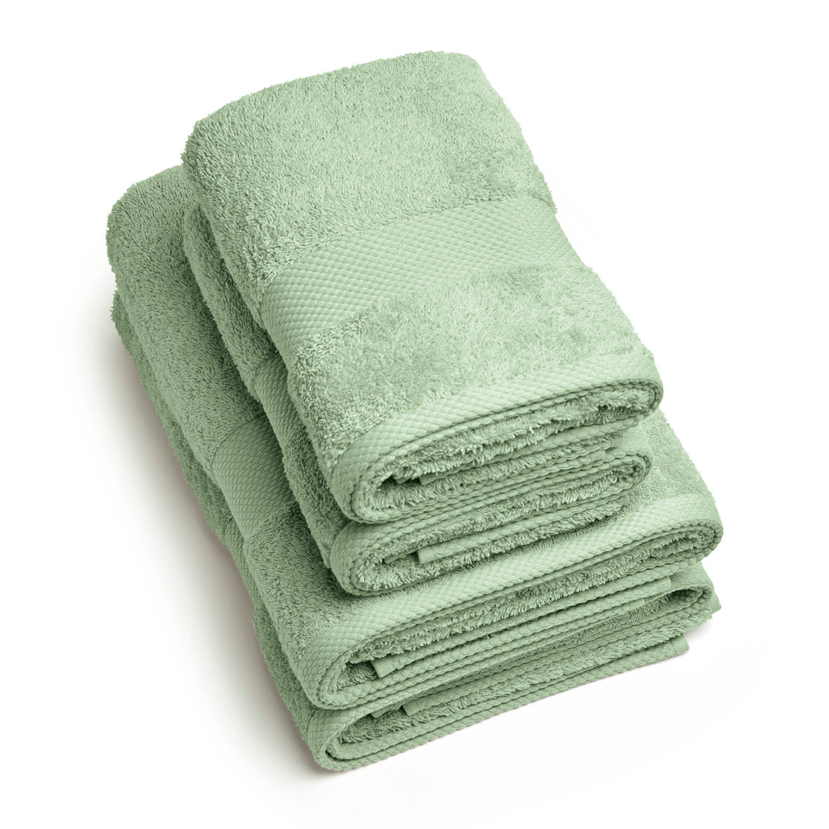 Set of 2 handtowels and 2 bathtowels Meadow green