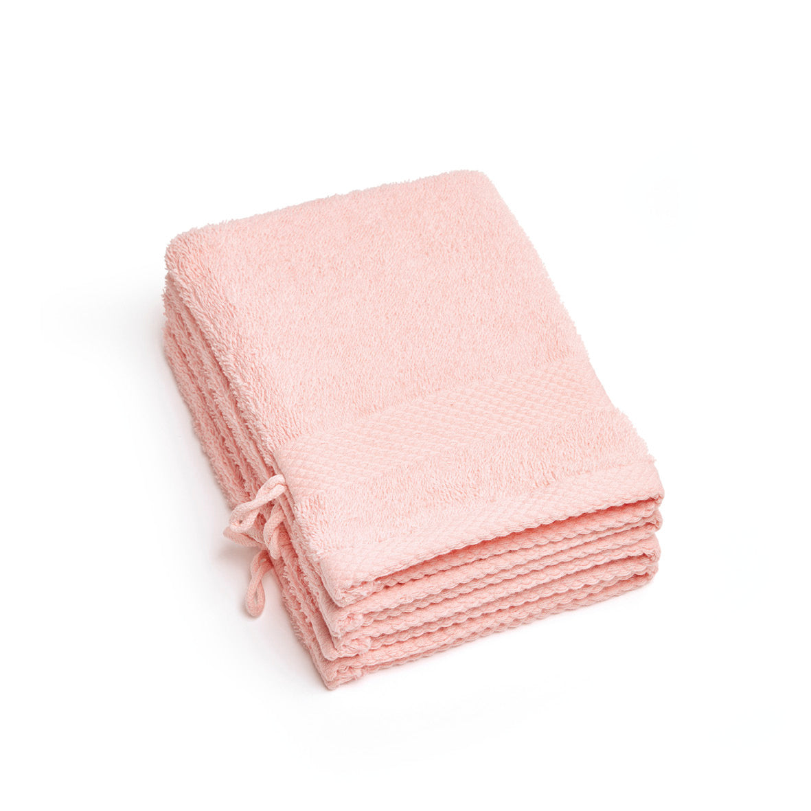 Set of 4 washcloths - 15 x 21 cm Salmon pink