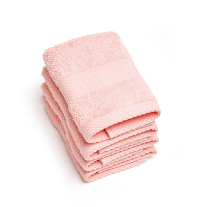 Set of 4 guest towels - 4 x (30 x 30 cm) Salmon pink