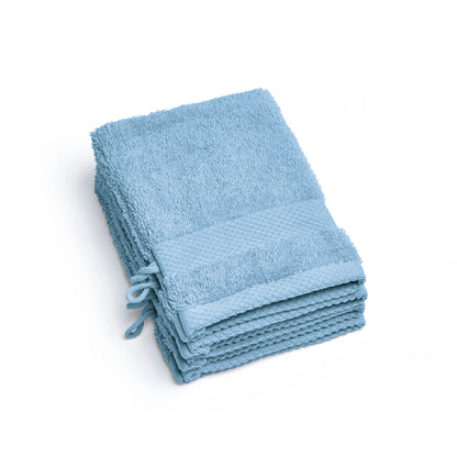 Set of 4 washcloths - 15 x 21 cm Sky blue