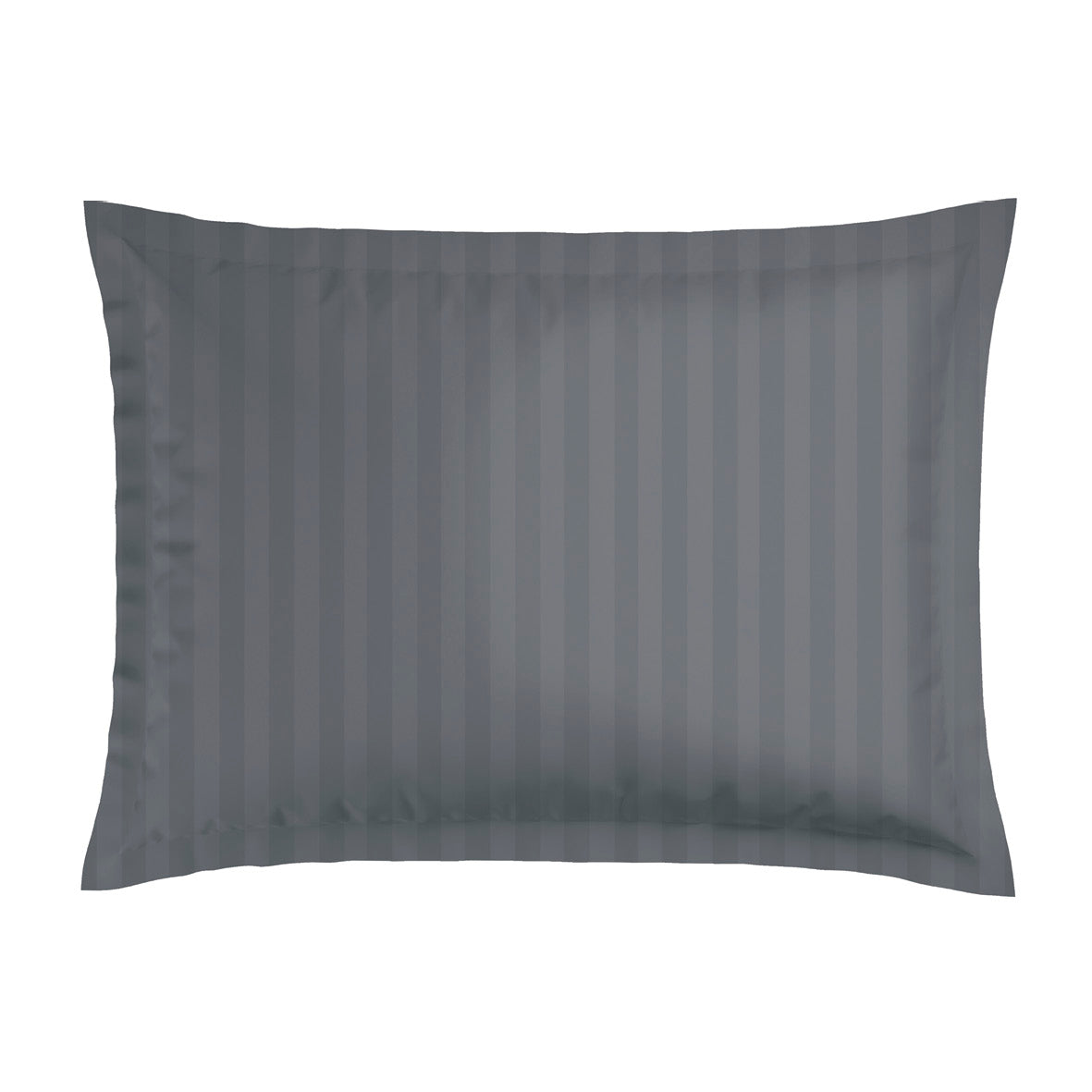 Pillowcase(s) cotton satin dobby stripe woven - Dark Grey 2 x (50 x 70 cm)