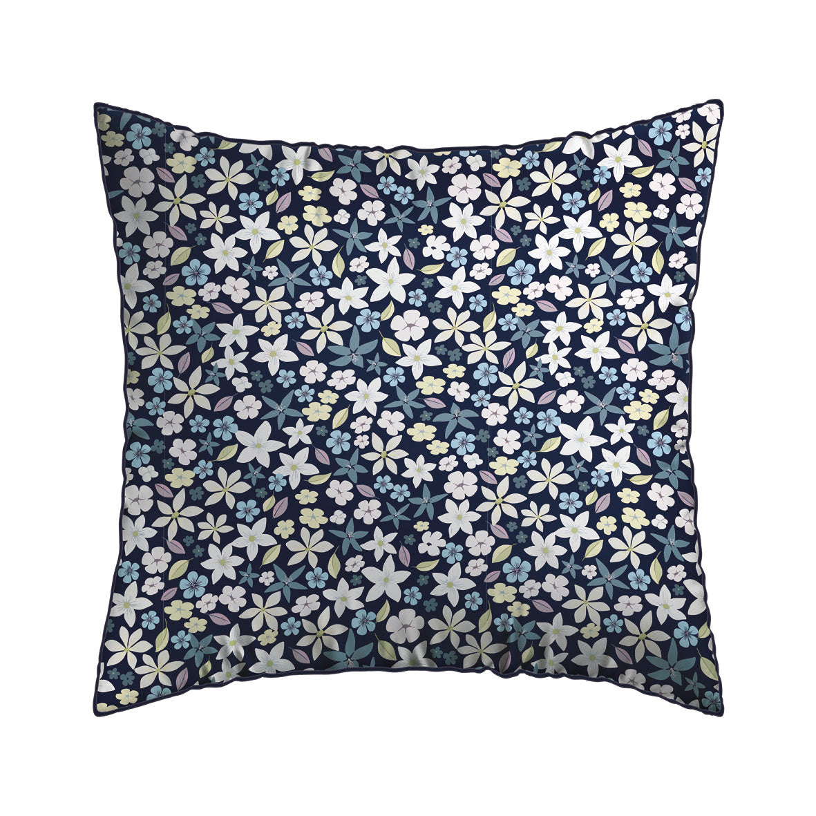 Pillowcase(s) cotton satin - Etoile de Printemps Blue 2 x (63 x 63 cm)