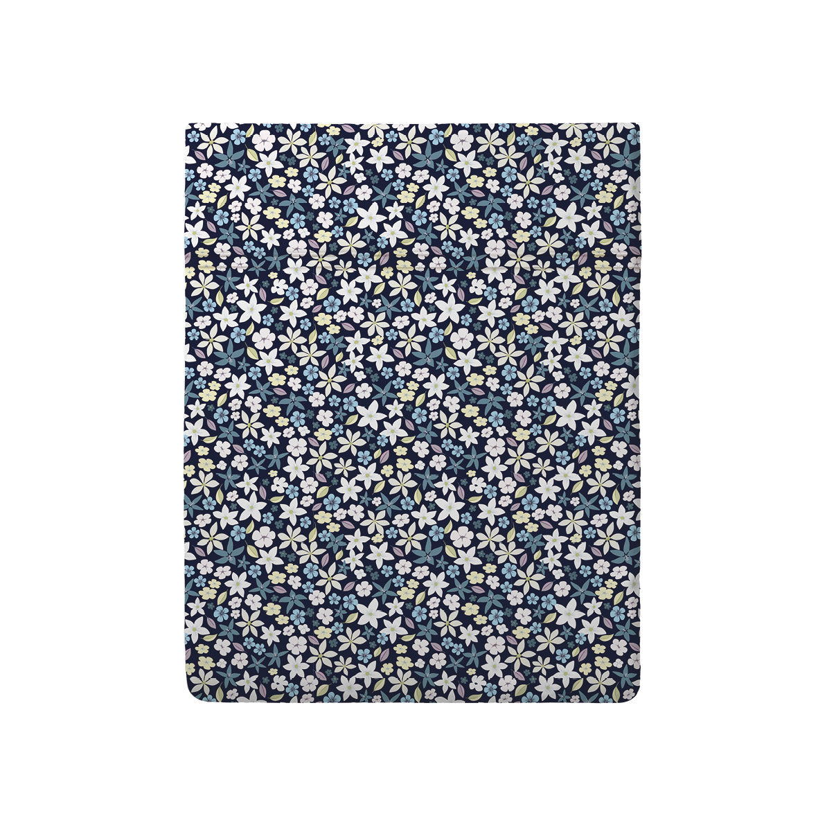 Flat sheet cotton satin - Etoile de Printemps Blue