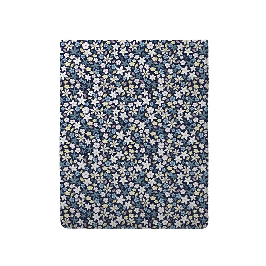 Flat sheet cotton satin - Etoile de Printemps Blue