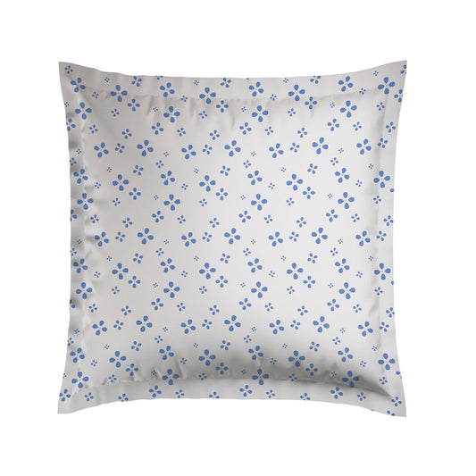 Pillowcase(s) cotton satin Mirabelle White/blue 2 x (63 x 63 cm)