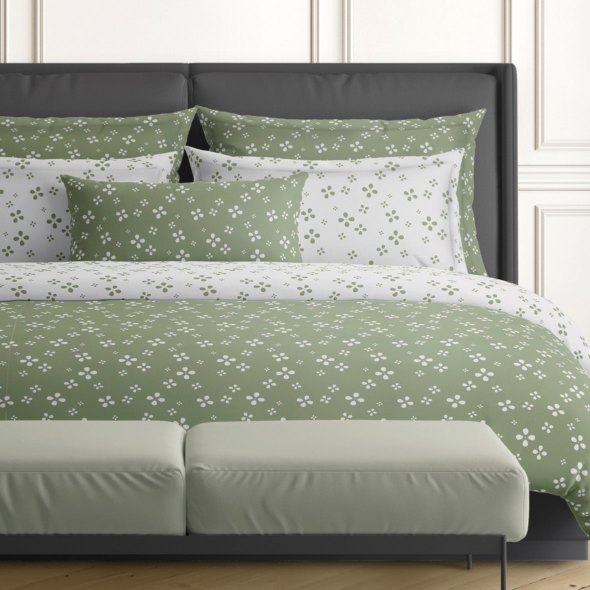 Pillowcase(s) cotton satin - Mirabelle Green
