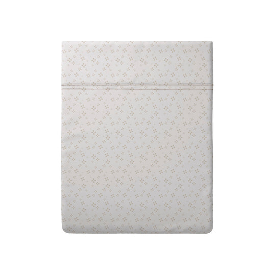 Flat sheet baby cotton satin - Mirabelle White/taupe