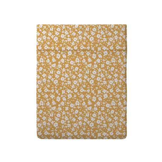 Flat sheet cotton satin - Les Yeux de Suzanne Yellow