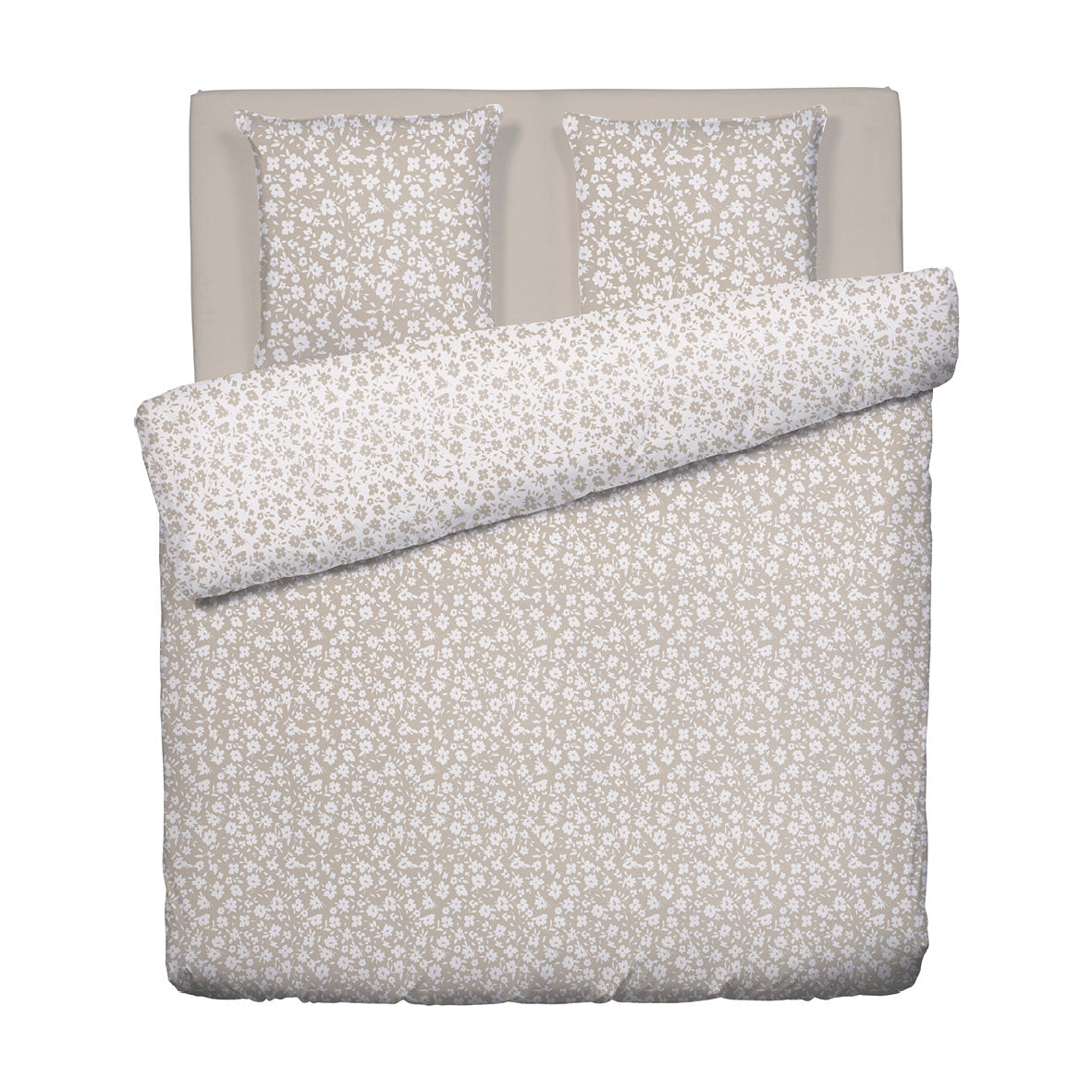 Duvet cover + pillowcase(s) cotton satin - Les Yeux de Suzanne Taupe