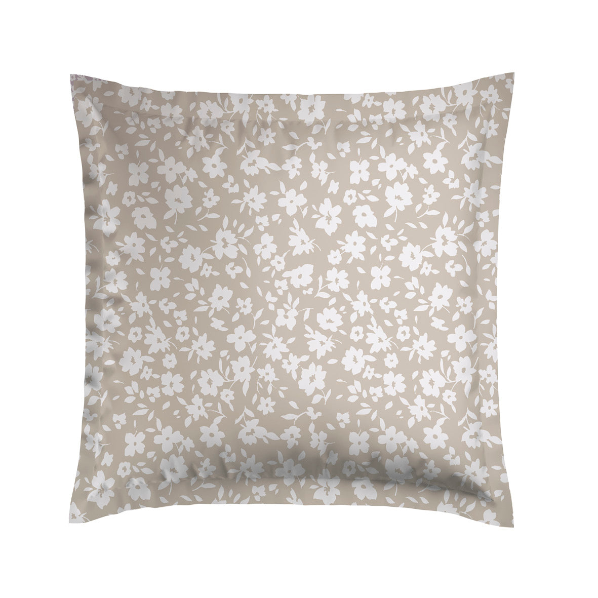 Pillowcase(s) cotton satin - Les Yeux de Suzanne Taupe 2 x (63 x 63 cm)