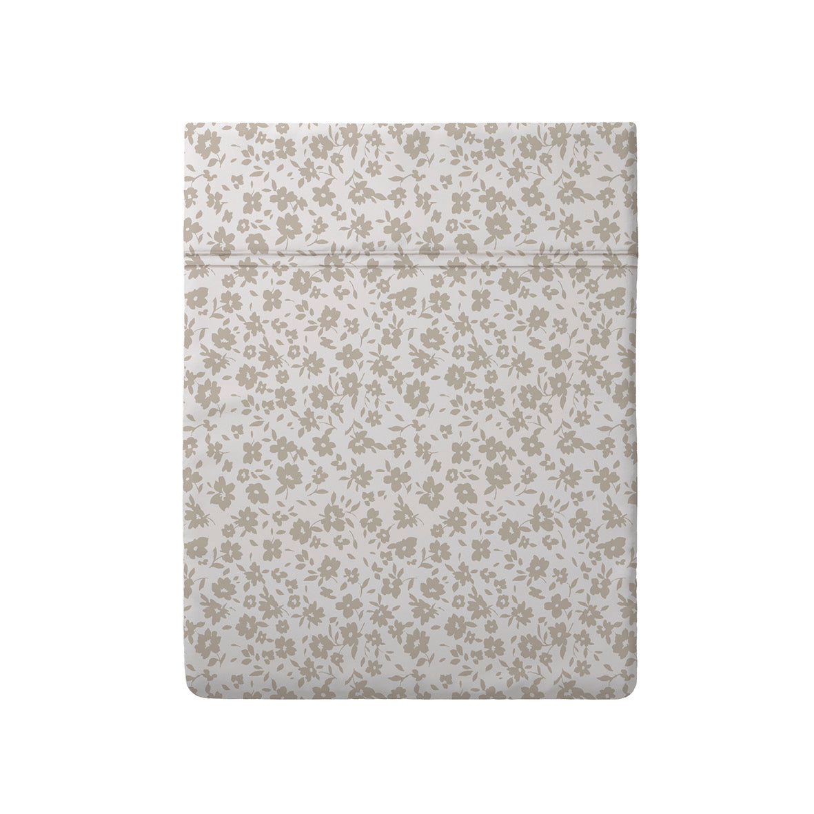 Flat sheet cotton satin - Les Yeux de Suzanne White/taupe