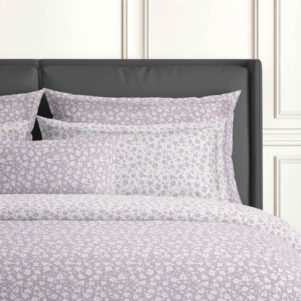 Duvet cover + pillowcase baby cotton satin - Les Yeux de Suzanne Lavender