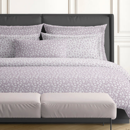 Fitted sheet cotton satin - Les Yeux de Suzanne Lavender