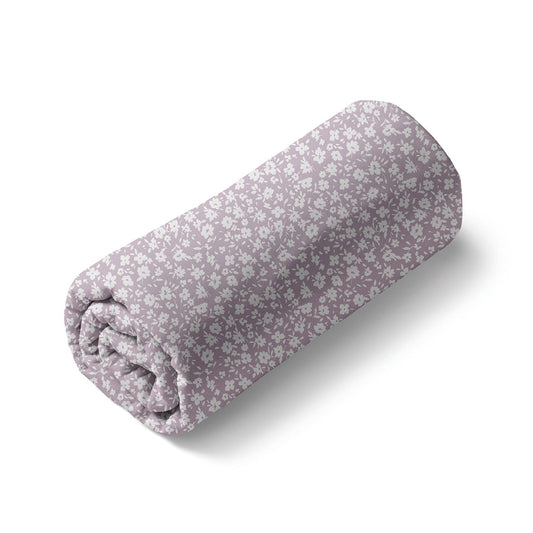 Fitted sheet cotton satin - Les Yeux de Suzanne Lavender