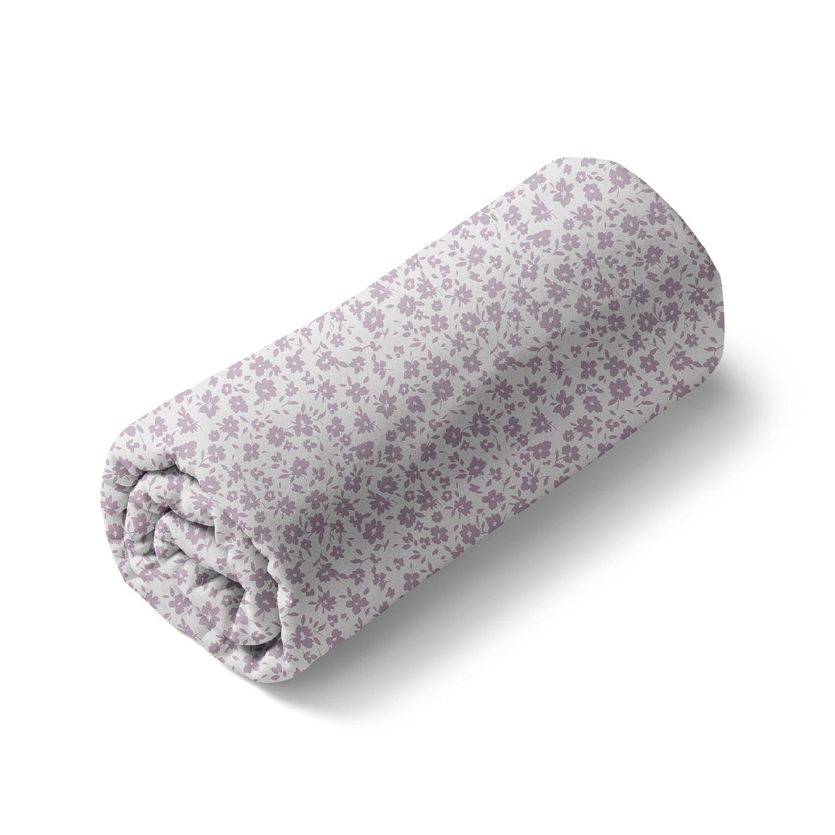 Fitted sheet baby cotton satin - Les Yeux de Suzanne White/lavender