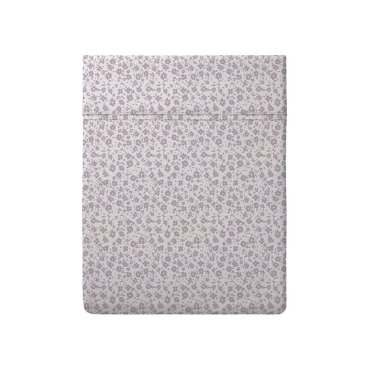 Flat sheet baby cotton satin - Les Yeux de Suzanne White/lavender