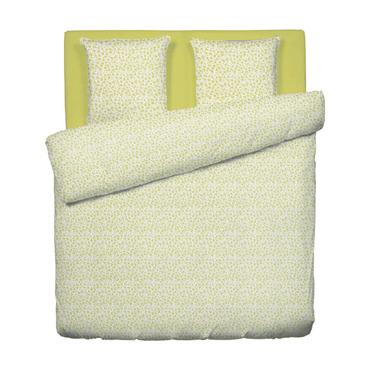 Duvet cover + pillowcase(s) cotton satin - Les Yeux de Suzanne White/Lime 240 x 220 cm + 2 x (63 x 63 cm)