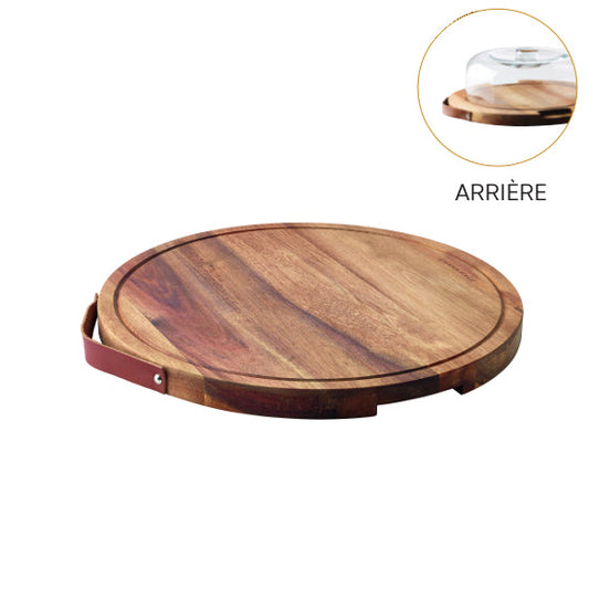 Reversible round serving & cutting board